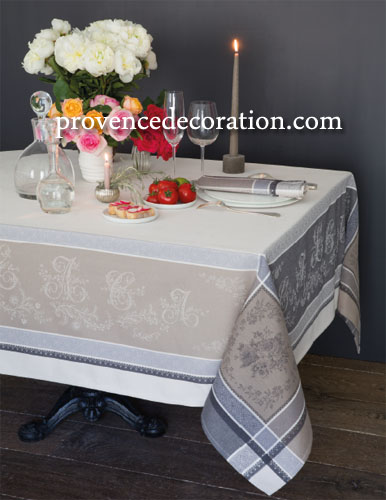 French Jacquard tablecloth, Teflon (Romantique. 2 colors)